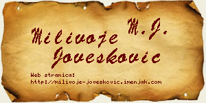 Milivoje Jovešković vizit kartica